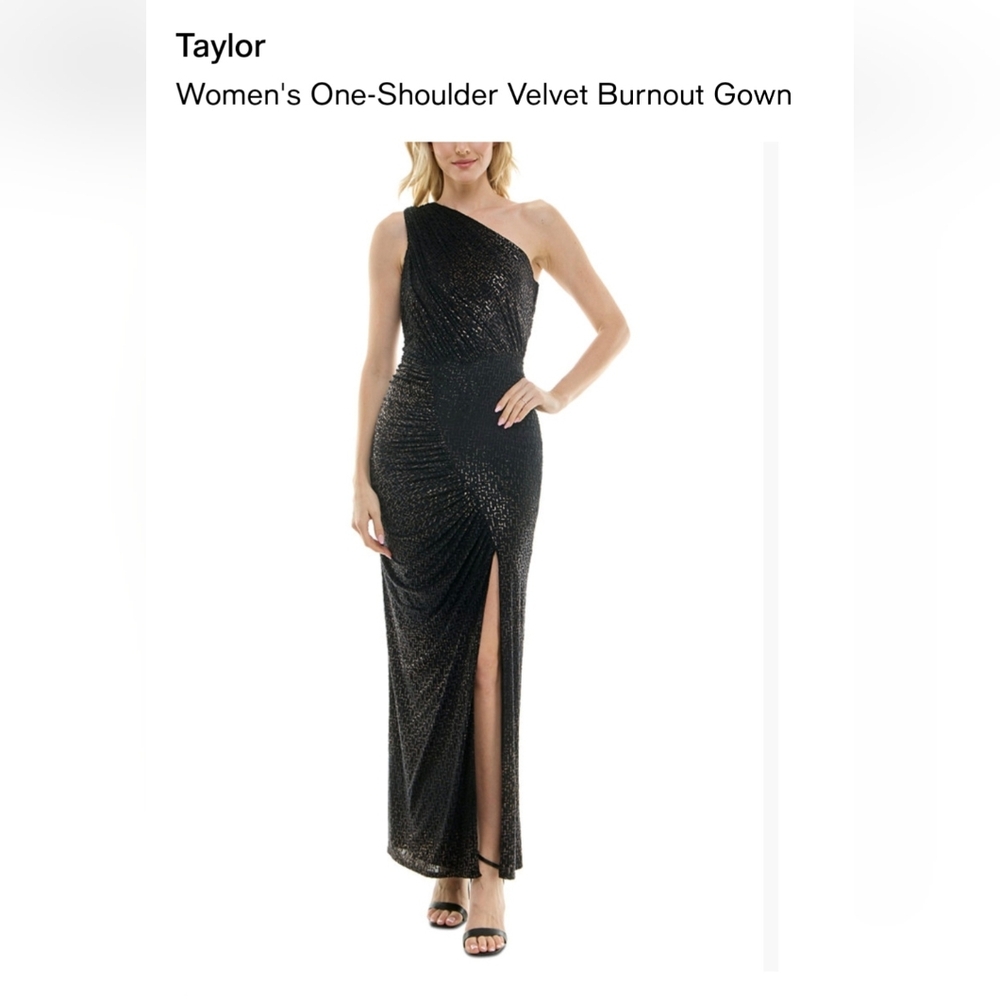 Taylor One-Shoulder Black Velvet Dress